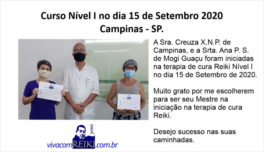 Cursos de Reiki no mês de Setembro de 2020