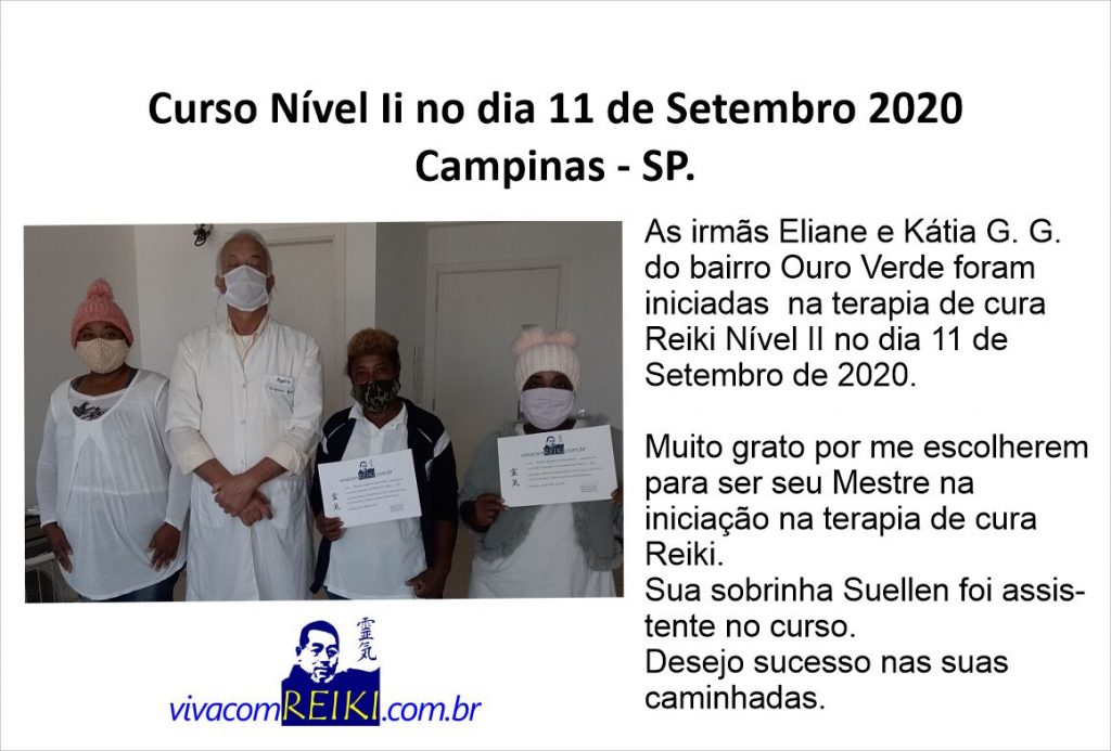 Cursos de Reiki no mês de Setembro de 2020