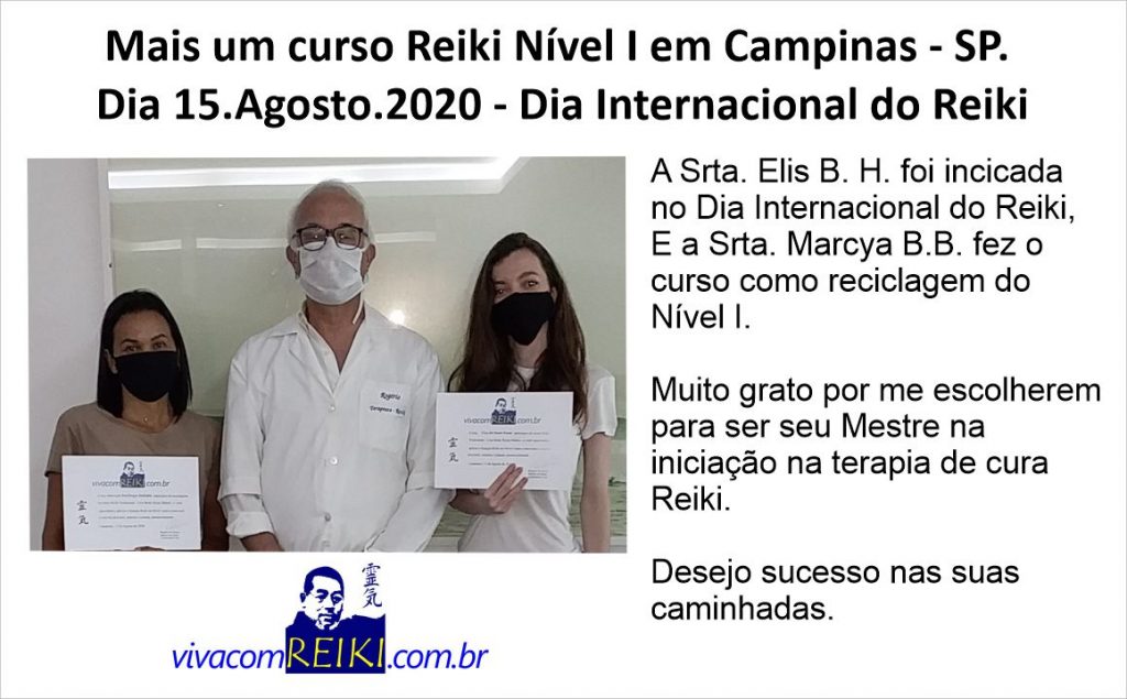 Mais um curso Reiki Nível I em Campinas
