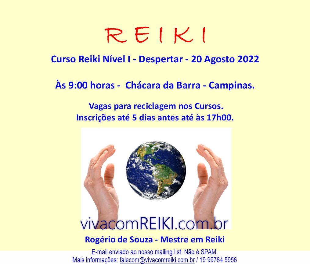Mais um curso Reiki Nível I em Campinas