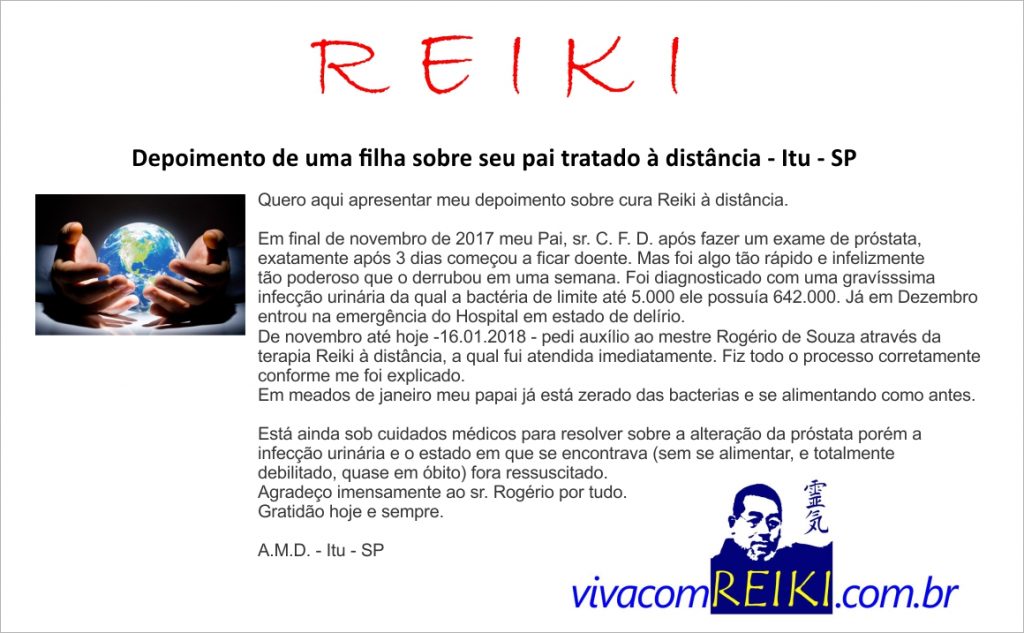 depoimento Terapia de cura Reiki em Campinas Reiki à distância