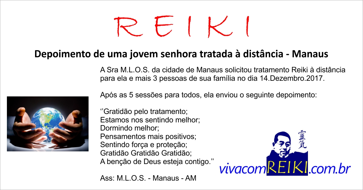 Depoimento de jovem senhora sobre a terapia de Reiki à distância – Manaus